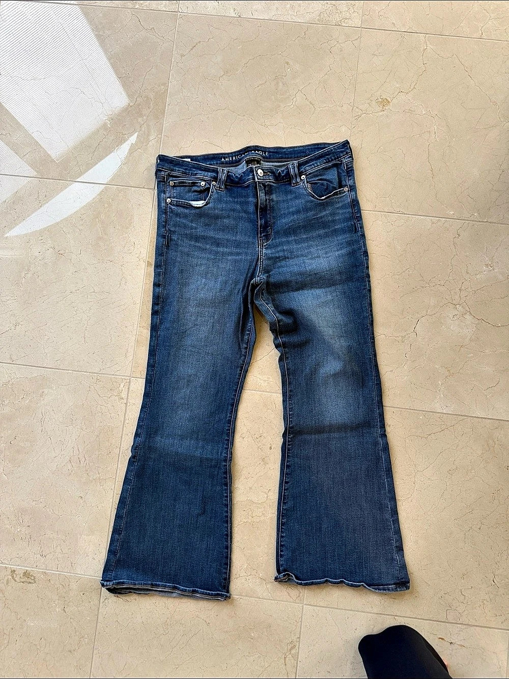 American Eagle Next Level Stretch Flare Jean Flare Jeans Blue Waist 18